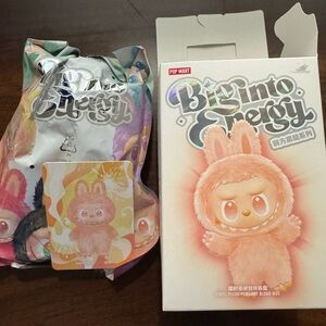 Authentic Pop Mart Big Into Energy Labubu Plush Pendant Happiness